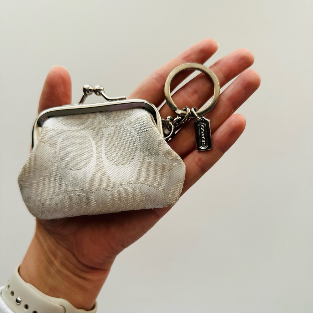 COACH Signature Mini Kisslock Coin Purse